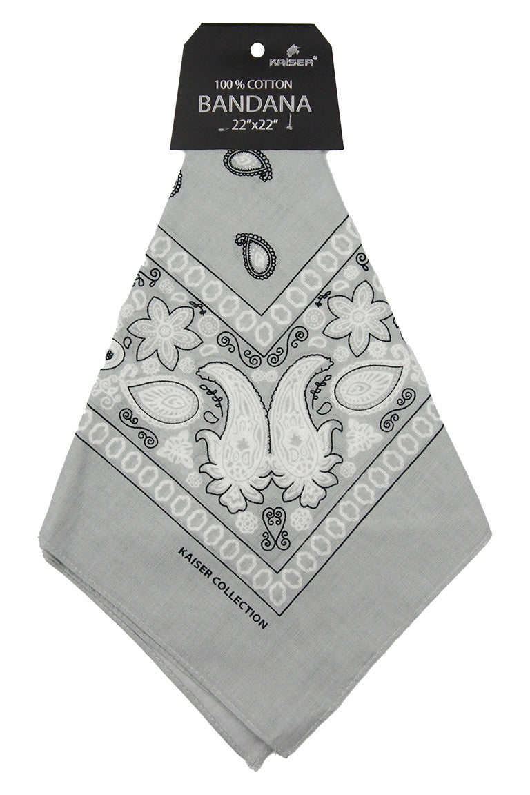 Bandana gray with black and white pattern