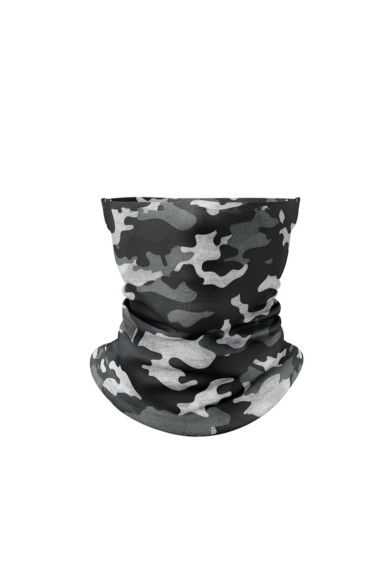Neck gaiter camo gray design