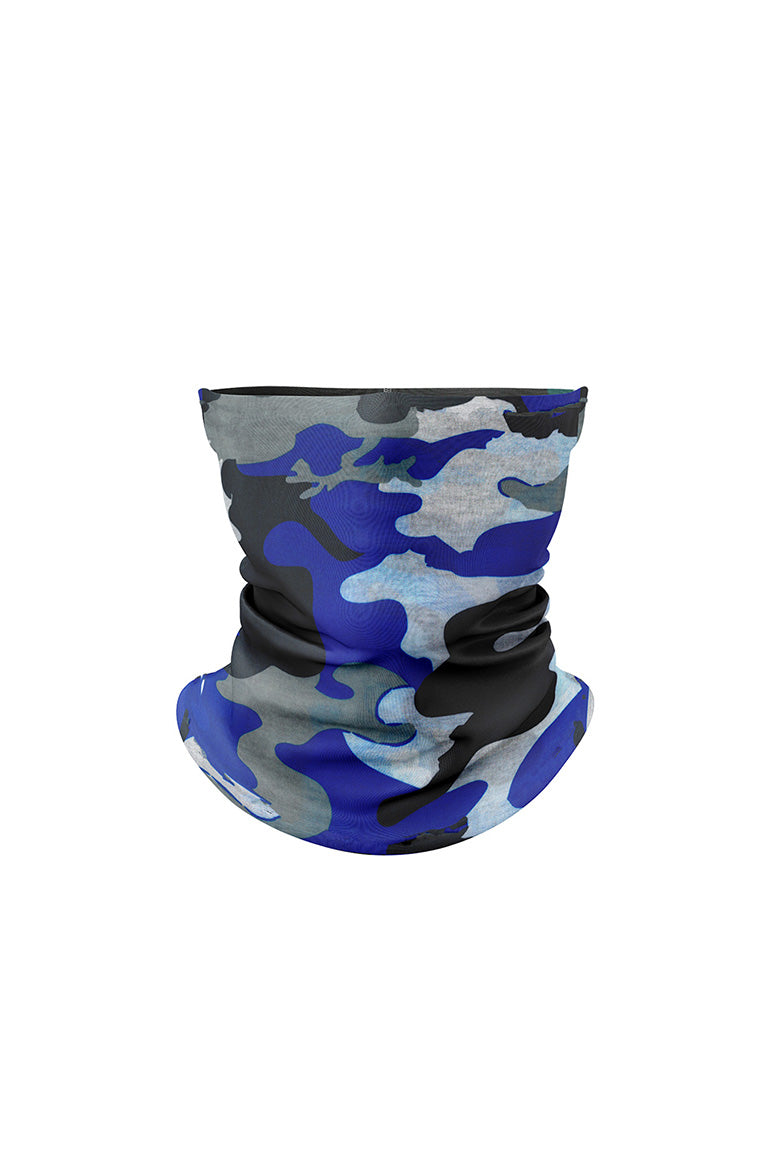 Neck gaiter camo blue design