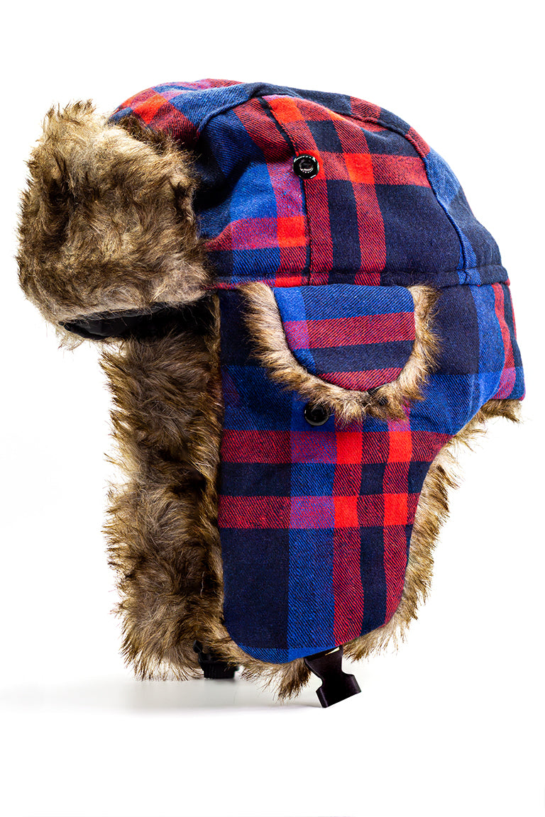 Stay Warm In Traditional Style, Buffalo Fur Trapper Hat