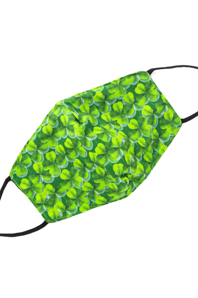 Face mask with clover pattern