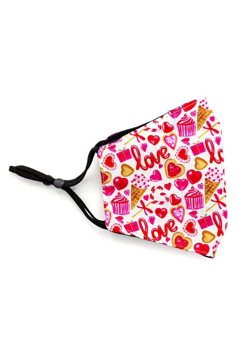 Máscara De Moda Strap Ajustável-Amor e Dessertos