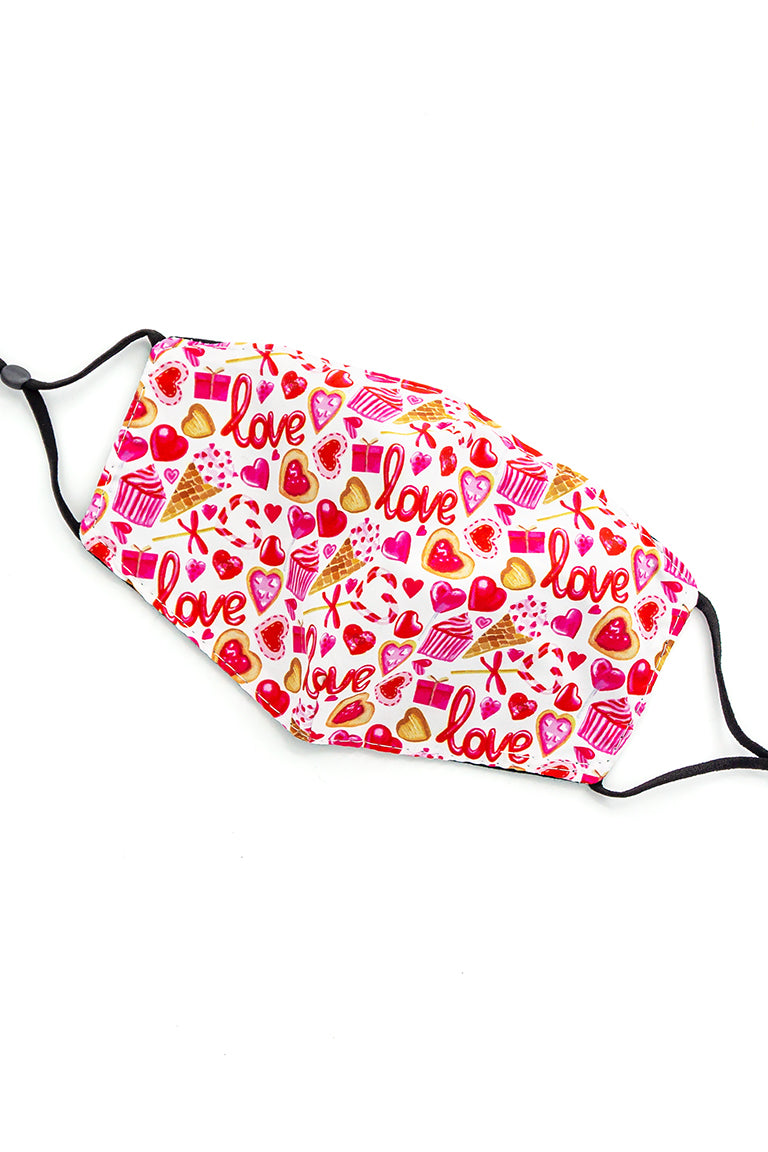 Máscara De Moda Strap Ajustável-Amor e Dessertos