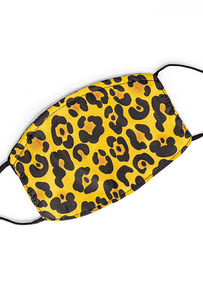Adjustable Strap Fashion Mask w/ Nose Wire- Cheetah