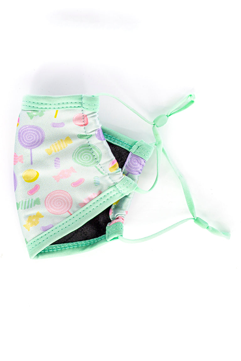 Mascarilla de moda para niños con correas ajustables - caramelo