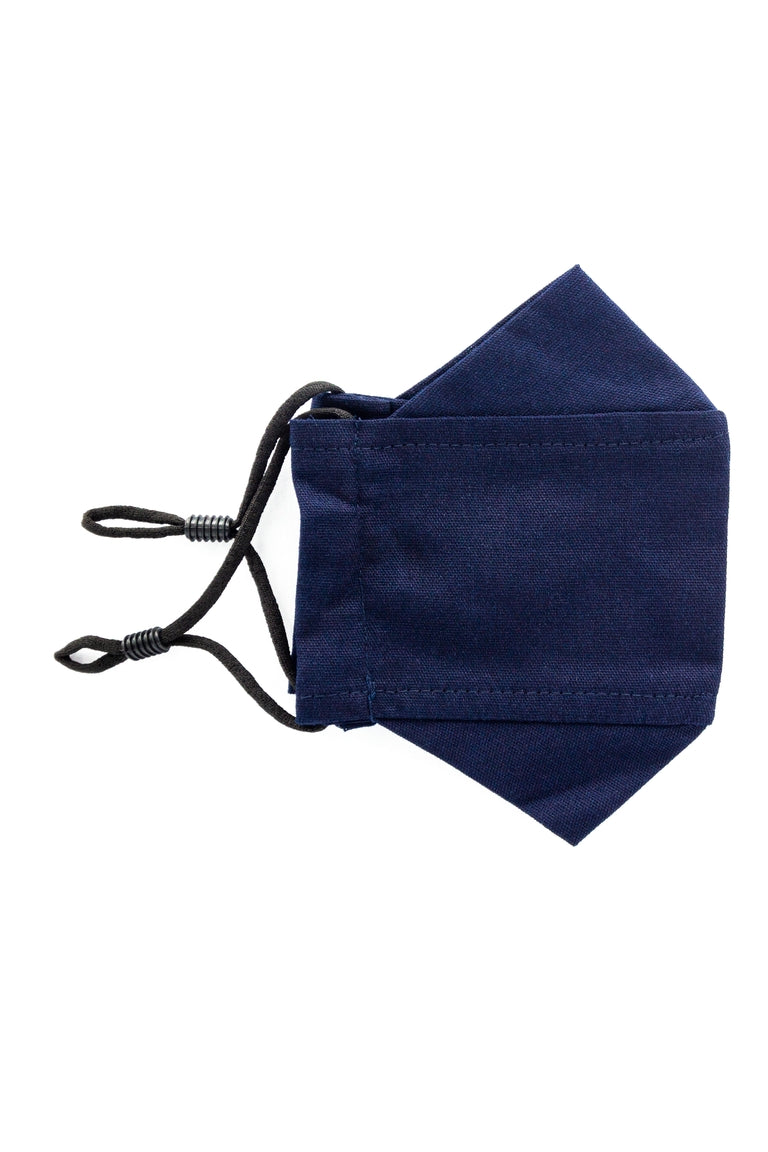 A navy colored adjustable face mask made in Turkey