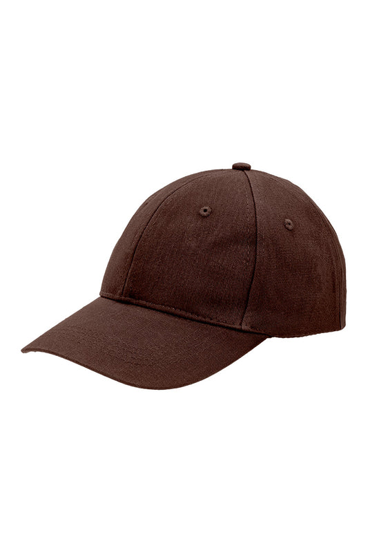 Side view of brown colored baseball hat