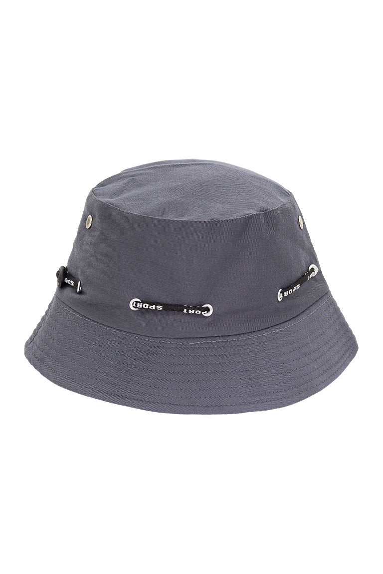 floppy bucket hat with dark gray color
