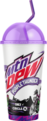 Moutain Dew Circle K Cup Purple Thunder as a white cup before the color change