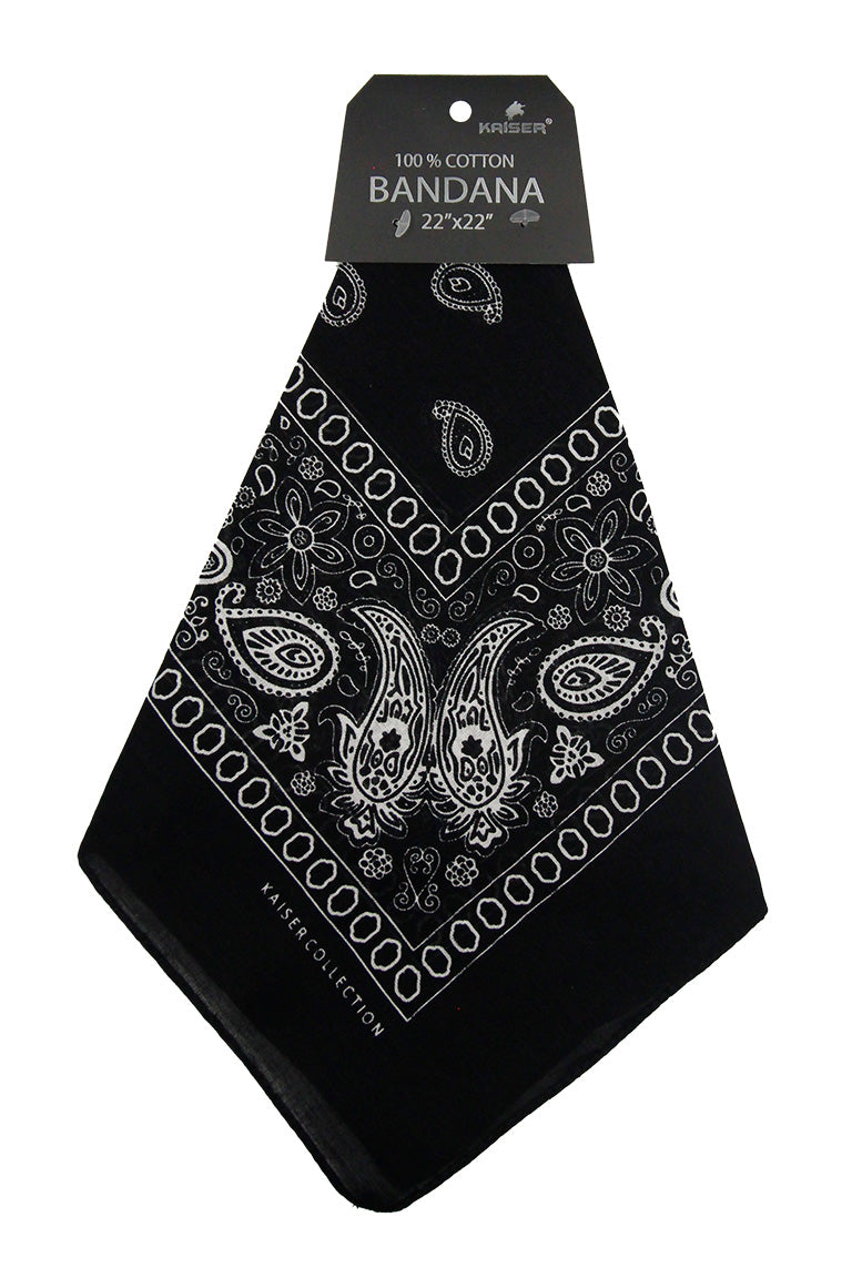 Bandana black with black and white pattern