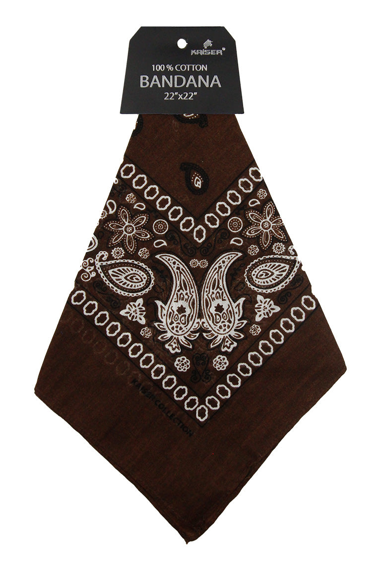 Bandana brown with black and white pattern