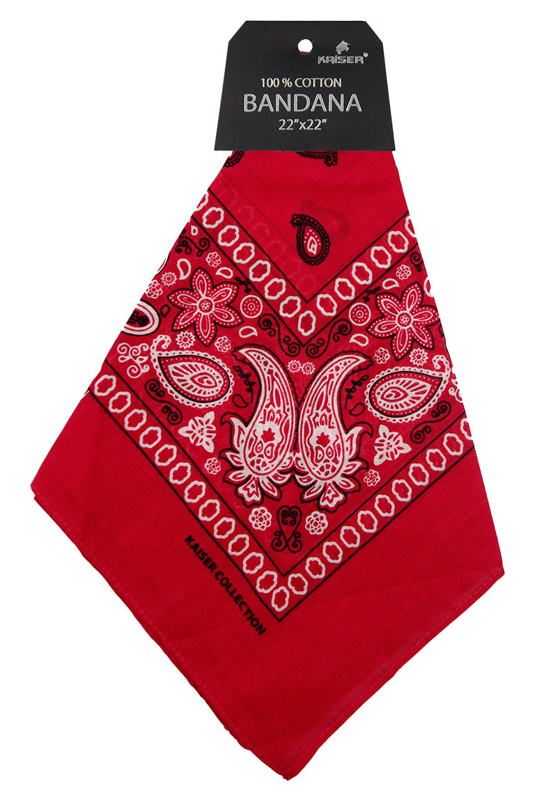Bandana red with black and white pattern