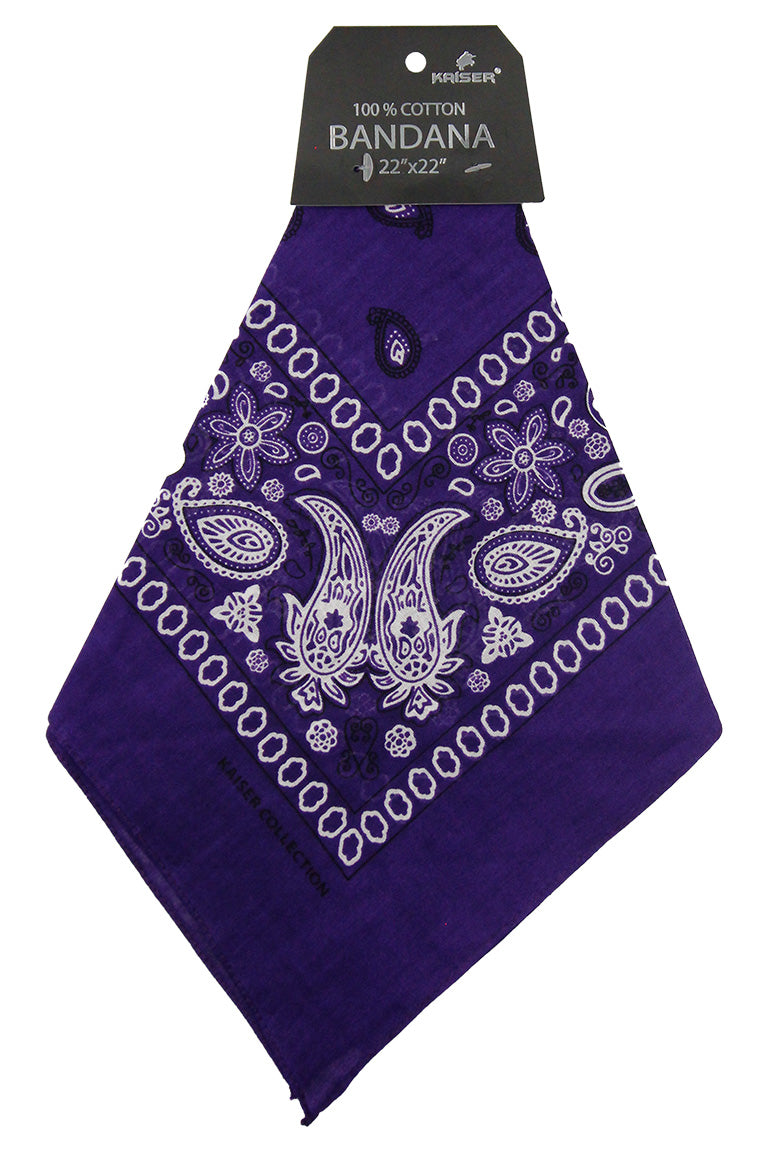 Bandana purple with black and white pattern