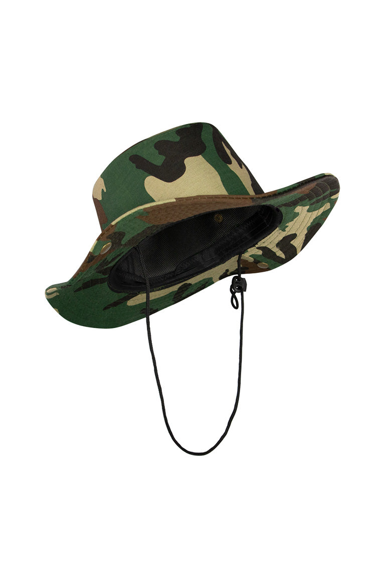 bucket hat with camo green color