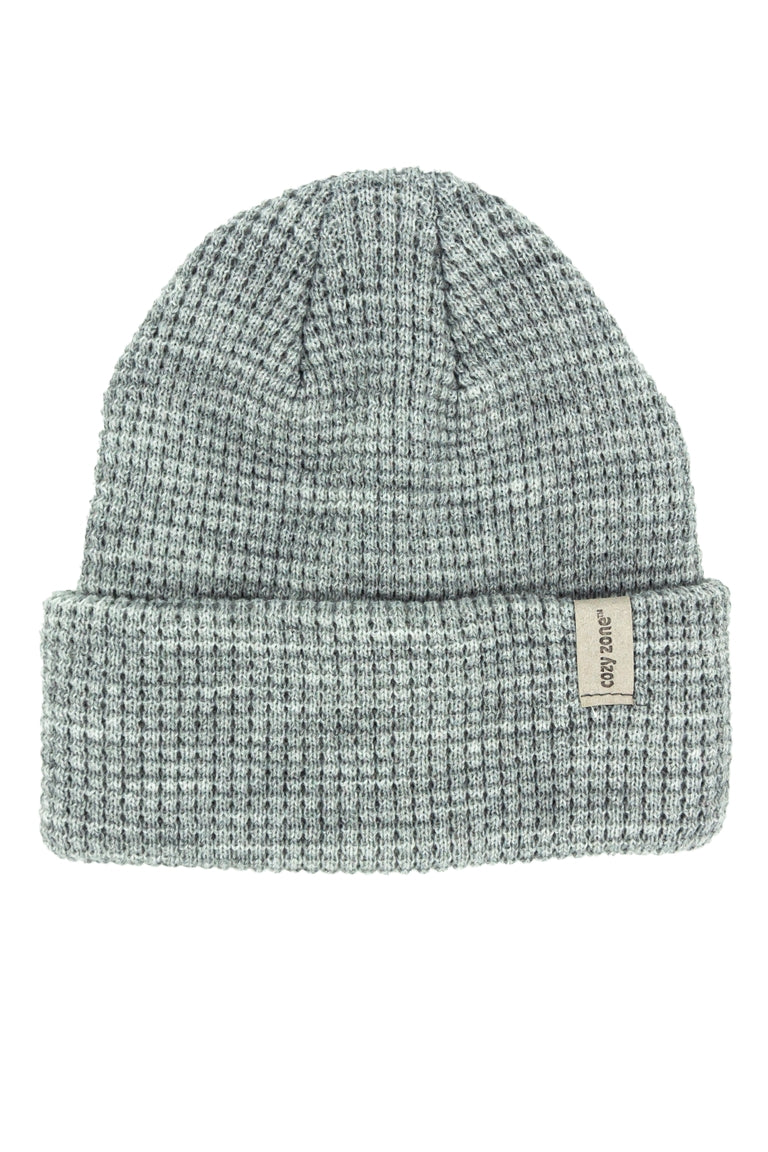 A gray beanie with a texture feel