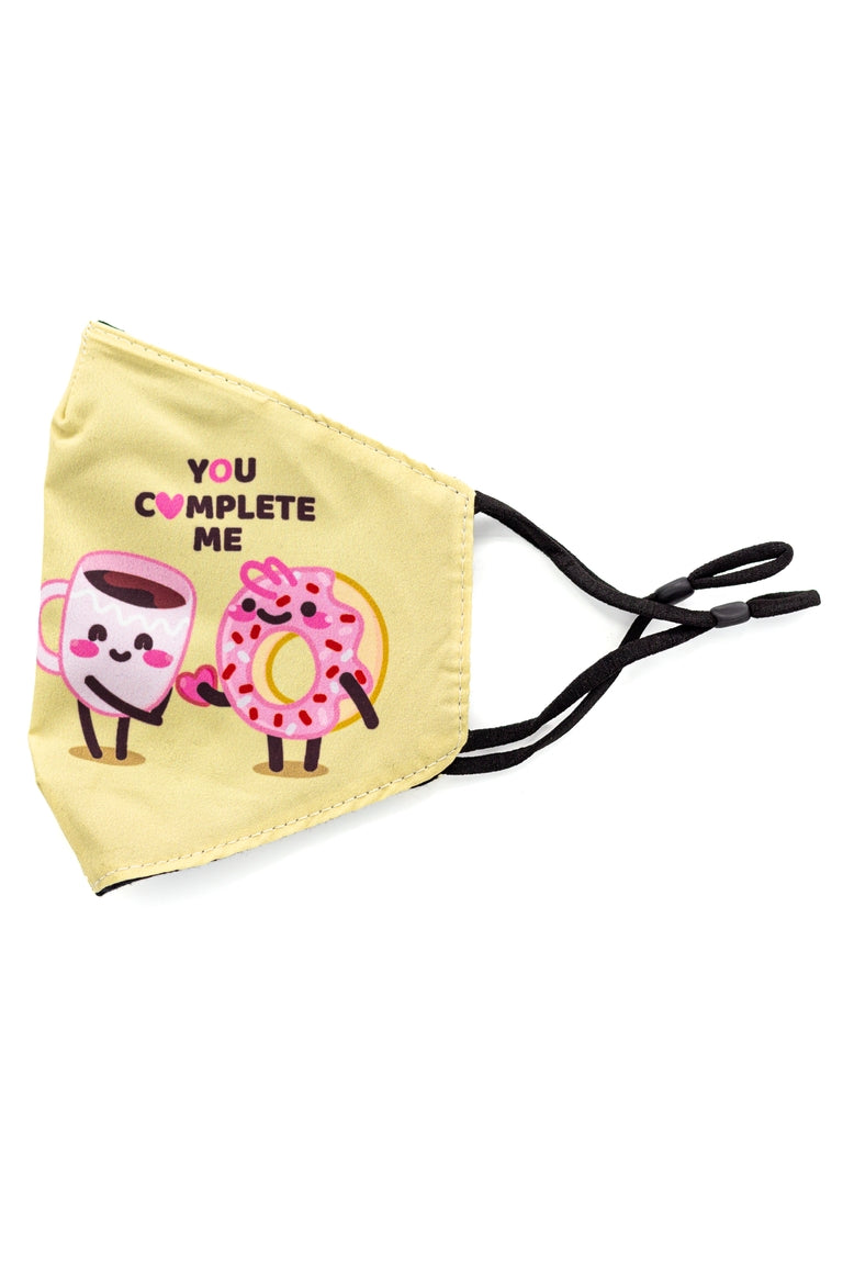Adjustable Strap Fashion Mask- Coffee and Donut