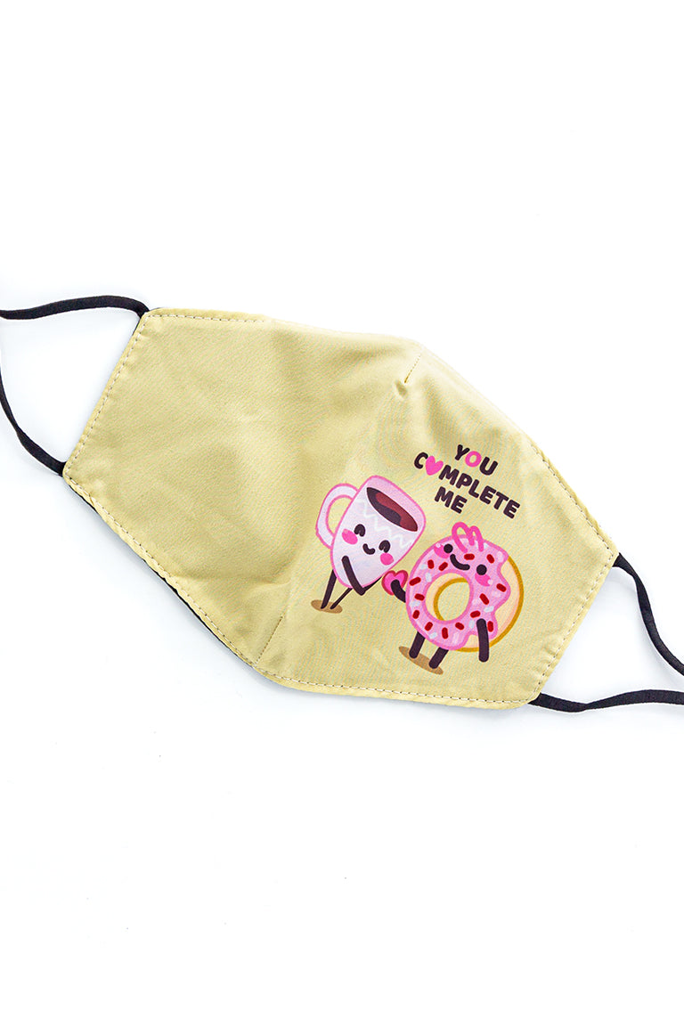 Adjustable Strap Fashion Mask- Coffee and Donut