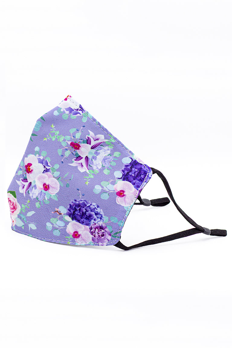Adjustable Strap Fashion Mask- Purple Orchid