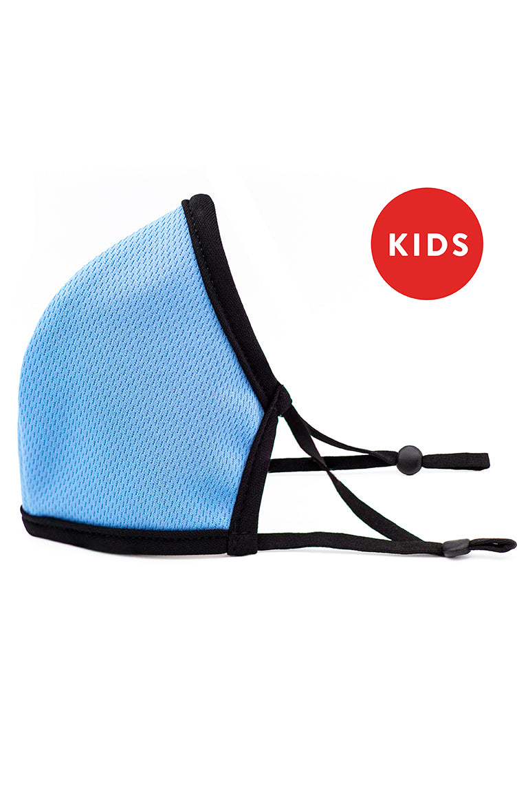 Hecho en EE.UU. Mascarilla de moda reversible con niños con correas ajustables - Azul claro