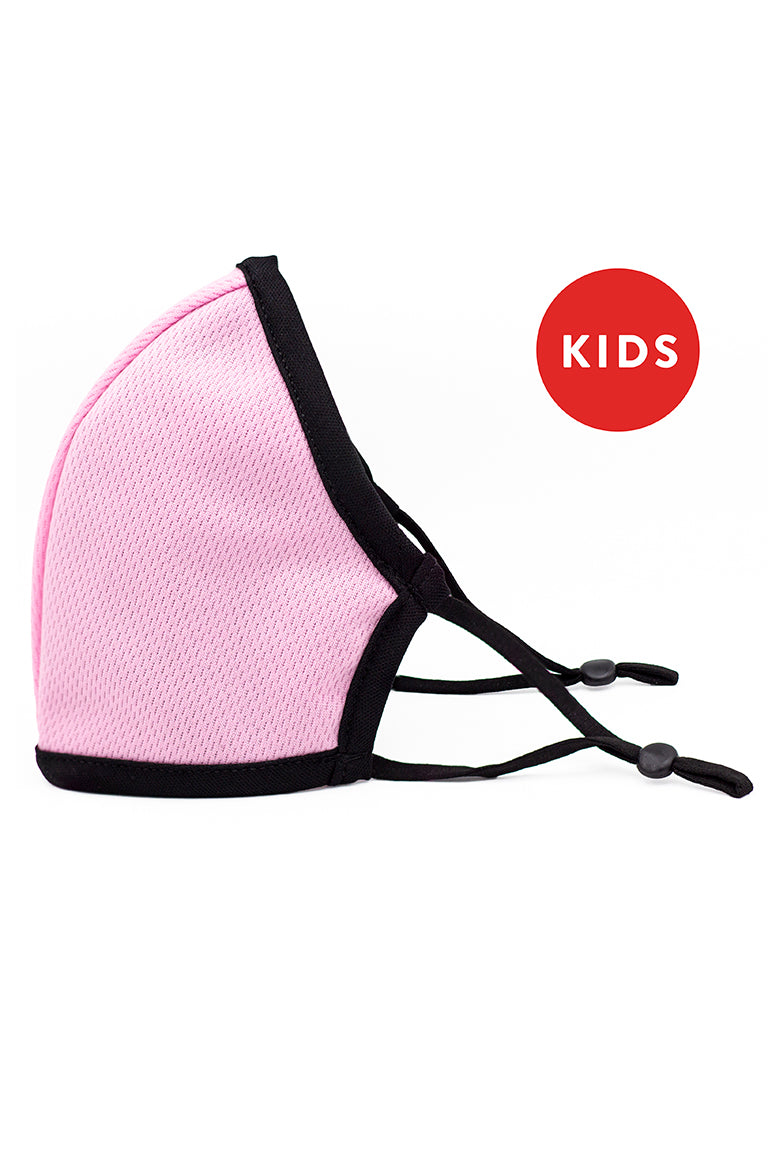 Made in USA Kids Reversible Fashion Mask w/ Adjustable Straps- Light Pink