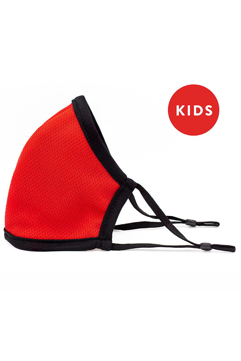 Made in USA Kids Reversible Fashion Mask w/ Adjustable Straps- Red